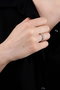 Heliophilia Silver Anillo de Zirconio en Bronce Plateado Ajustable
